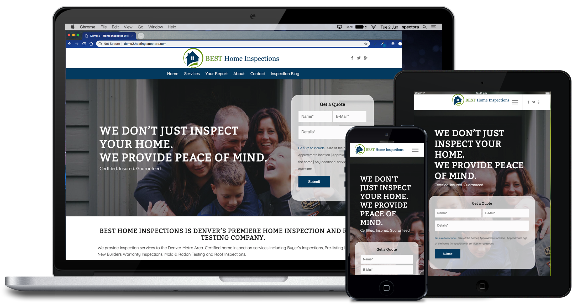 Modern Home Inspector Websites By Spectora